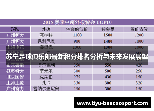 苏宁足球俱乐部最新积分排名分析与未来发展展望